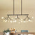 Firefly Hanging Island Light Modernist Clear Glass Dining Table Ceiling Pendant in Black/Gold Black Clearhalo 'Ceiling Lights' 'Chandeliers' 'Glass shade' 'Glass' 'Island Lights' Lighting' 1476125