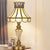 1 Bulb Scalloped Night Table Lamp Traditional Gold Finish Beige Glass Nightstand Lighting with Crystal Accent Gold Clearhalo 'Lamps' 'Table Lamps' Lighting' 1476176
