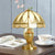 Gold 1 Head Table Light Colonial Beige and Frosted Glass Dome 12"/16" Wide Nightstand Lamp for Bedside Gold 12" Clearhalo 'Lamps' 'Table Lamps' Lighting' 1476213