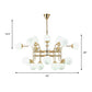 12/16/24 Lights Chandelier Contemporary Gold Hanging Lamp with Ball Opal Glass Shade Clearhalo 'Ceiling Lights' 'Chandeliers' 'Glass shade' 'Glass' 'Modern Chandeliers' 'Modern' Lighting' 147674