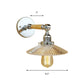 1 Light Clear Ribbed Glass Wall Sconce Light Industrial Chrome Cone Living Room Lighting Fixture, 8"/4"/6" Wide Wooden Arm Clearhalo 'Cast Iron' 'Glass' 'Industrial wall lights' 'Industrial' 'Middle century wall lights' 'Modern' 'Tiffany' 'Traditional wall lights' 'Wall Lamps & Sconces' 'Wall Lights' Lighting' 147804