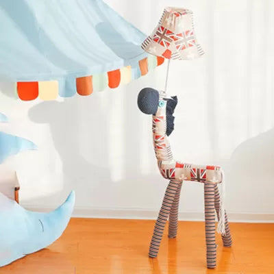 High Animal Dining Room Floor Light Fabric 1 Light Lovely Floor Lamp with Tapered Shade Clearhalo 'Floor Lamps' 'Lamps' Lighting' 14824