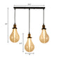 Brass Bulb Shade Multi Pendant Light Fixture Vintage Clear Glass 3-Light Dining Room Hanging Lamp, Linear Canopy Clearhalo 'Art Deco Pendants' 'Cast Iron' 'Ceiling Lights' 'Ceramic' 'Crystal' 'Industrial Pendants' 'Industrial' 'Metal' 'Middle Century Pendants' 'Pendant Lights' 'Pendants' 'Tiffany' Lighting' 148318