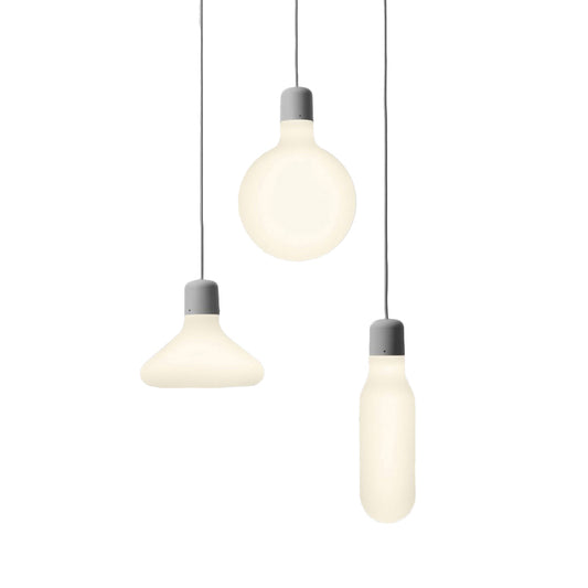 Bottle Shade Opal Glass Multi Pendant Contemporary 3 Lights Dining Room Hanging Light Fixture Clearhalo 'Ceiling Lights' 'Glass shade' 'Glass' 'Industrial Pendants' 'Industrial' 'Middle Century Pendants' 'Pendant Lights' 'Pendants' 'Tiffany' Lighting' 148340