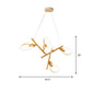 3/5/6 Lights Kitchen Ceiling Light with Branch Acrylic Shade Natural Wood Chandelier Lamp Clearhalo 'Ceiling Lights' 'Chandeliers' 'Modern Chandeliers' 'Modern' Lighting' 148385