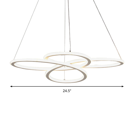 Contemporary Petals Acrylic Chandelier LED Drop Pendant in Warm/White Light for Dining Room Clearhalo 'Ceiling Lights' 'Chandeliers' 'Modern Chandeliers' 'Modern' Lighting' 148953