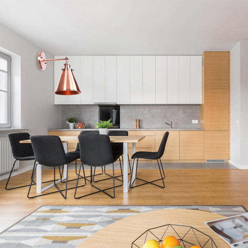 Conical Living Room Wall Lighting Industrial Style Metallic 1 Head Brass/Bronze Wall Mount Light Copper Clearhalo 'Art deco wall lights' 'Cast Iron' 'Glass' 'Industrial wall lights' 'Industrial' 'Middle century wall lights' 'Modern' 'Rustic wall lights' 'Tiffany' 'Traditional wall lights' 'Wall Lamps & Sconces' 'Wall Lights' Lighting' 148961