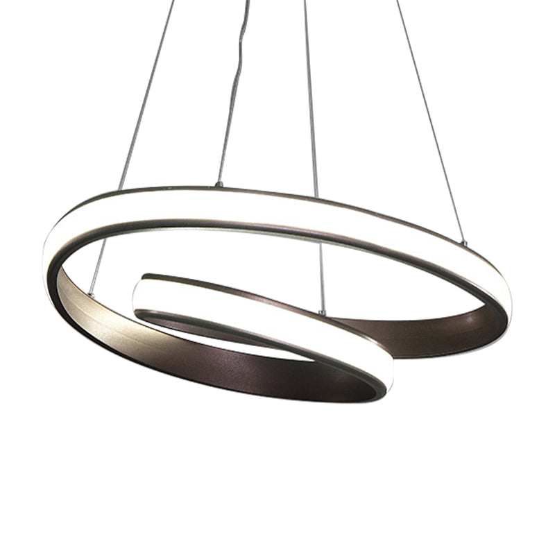 23"/31.5" Wide Loop Ceiling Light Fixture Modern Acrylic LED Brown Chandelier Lamp in Warm/White Light Clearhalo 'Ceiling Lights' 'Chandeliers' 'Modern Chandeliers' 'Modern' Lighting' 148991
