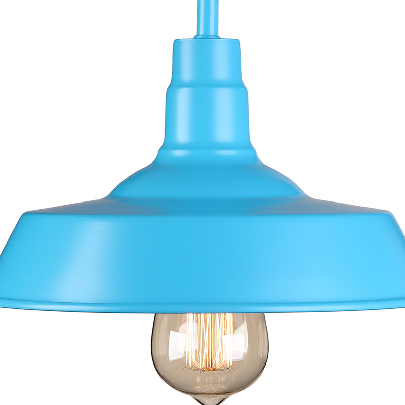 Industrial Stylish Barn Wall Sconce Lamp 1 Bulb Metallic Sconce Wall Lighting with Gooseneck Arm in Blue/Pink, 10"/14" Wide Clearhalo 'Art deco wall lights' 'Cast Iron' 'Glass' 'Industrial wall lights' 'Industrial' 'Middle century wall lights' 'Modern' 'Rustic wall lights' 'Tiffany' 'Traditional wall lights' 'Wall Lamps & Sconces' 'Wall Lights' Lighting' 149002