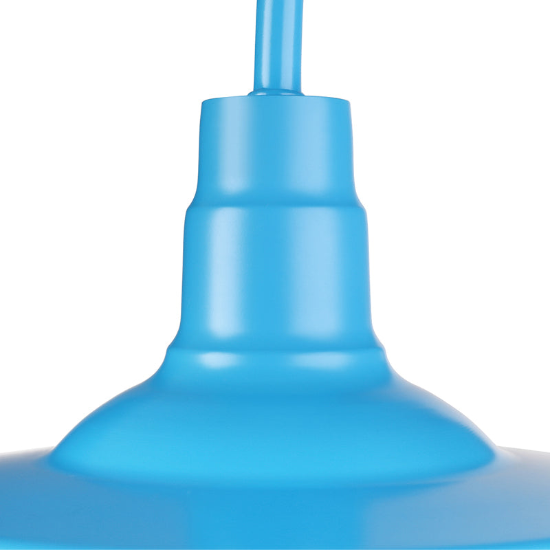 Industrial Stylish Barn Wall Sconce Lamp 1 Bulb Metallic Sconce Wall Lighting with Gooseneck Arm in Blue/Pink, 10"/14" Wide Clearhalo 'Art deco wall lights' 'Cast Iron' 'Glass' 'Industrial wall lights' 'Industrial' 'Middle century wall lights' 'Modern' 'Rustic wall lights' 'Tiffany' 'Traditional wall lights' 'Wall Lamps & Sconces' 'Wall Lights' Lighting' 149003