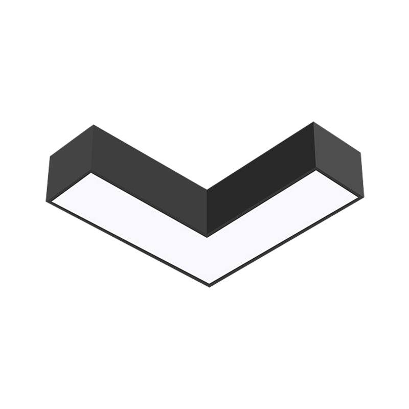 Arrow Metal Flush Mount Modern 10"/14" Wide Led White/Black Flush Ceiling Light for Office with Opaline Diffuser Clearhalo 'Ceiling Lights' 'Close To Ceiling Lights' 'Close to ceiling' 'Flush mount' Lighting' 149377