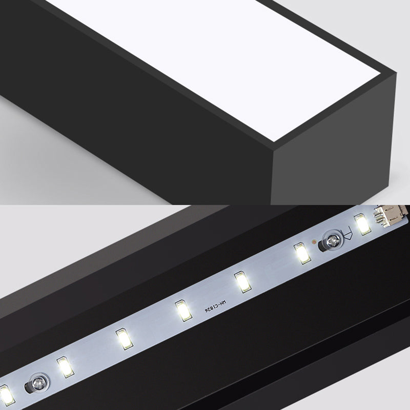 Arrow Metal Flush Mount Modern 10"/14" Wide Led White/Black Flush Ceiling Light for Office with Opaline Diffuser Clearhalo 'Ceiling Lights' 'Close To Ceiling Lights' 'Close to ceiling' 'Flush mount' Lighting' 149380