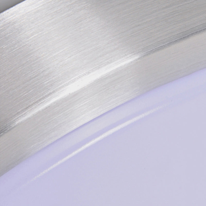 Silver Circular Metal Flush Mount Fixture Simple Style LED Bedroom Ceiling Flush Mount with Acrylic Diffuser, 7.5"/9"/10" Dia Clearhalo 'Ceiling Lights' 'Close To Ceiling Lights' 'Close to ceiling' 'Flush mount' Lighting' 149433