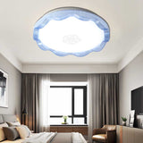 Metal Scalloped Ceiling Flush with Acrylic Diffuser White/Blue/Gold Bedroom 16"/19.5" Dia LED Flush Light Fixture in Warm/White Blue Clearhalo 'Ceiling Lights' 'Close To Ceiling Lights' 'Close to ceiling' 'Flush mount' Lighting' 149487