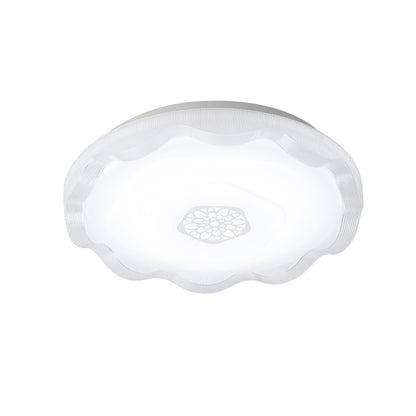 Metal Scalloped Ceiling Flush with Acrylic Diffuser White/Blue/Gold Bedroom 16"/19.5" Dia LED Flush Light Fixture in Warm/White White Clearhalo 'Ceiling Lights' 'Close To Ceiling Lights' 'Close to ceiling' 'Flush mount' Lighting' 149493