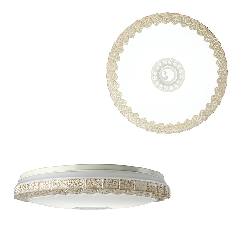 Minimalist LED Flush Mount with Acrylic Shade White/Blue/Gold Circular Crackle Ceiling Light for Bedroom in Warm/White, 15"/19" W Clearhalo 'Ceiling Lights' 'Close To Ceiling Lights' 'Close to ceiling' 'Flush mount' Lighting' 149514