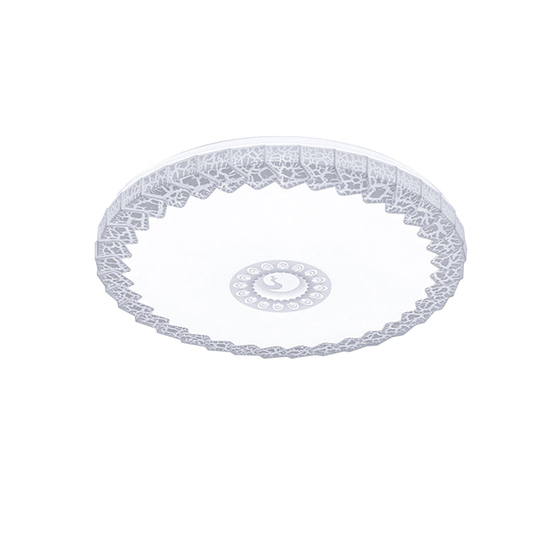 Minimalist LED Flush Mount with Acrylic Shade White/Blue/Gold Circular Crackle Ceiling Light for Bedroom in Warm/White, 15"/19" W Clearhalo 'Ceiling Lights' 'Close To Ceiling Lights' 'Close to ceiling' 'Flush mount' Lighting' 149517