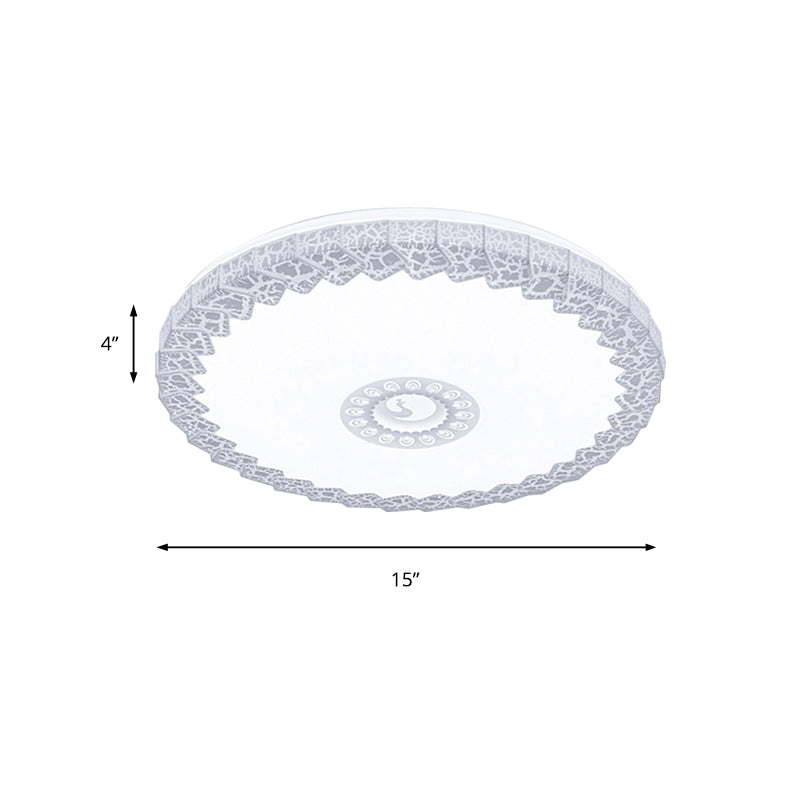 Minimalist LED Flush Mount with Acrylic Shade White/Blue/Gold Circular Crackle Ceiling Light for Bedroom in Warm/White, 15"/19" W Clearhalo 'Ceiling Lights' 'Close To Ceiling Lights' 'Close to ceiling' 'Flush mount' Lighting' 149518