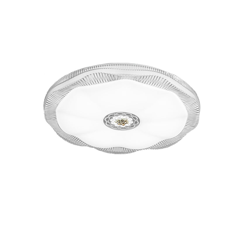 Blooming Flush Mount Light Modern Acrylic Shade White/Blue/Gold Ceiling Flush Mount for Bedroom in Warm/White, 16"/19.5" Wide Clearhalo 'Ceiling Lights' 'Close To Ceiling Lights' 'Close to ceiling' 'Flush mount' Lighting' 149524