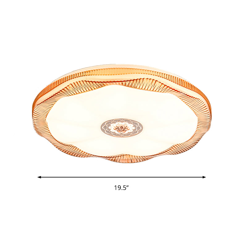 Blooming Flush Mount Light Modern Acrylic Shade White/Blue/Gold Ceiling Flush Mount for Bedroom in Warm/White, 16"/19.5" Wide Clearhalo 'Ceiling Lights' 'Close To Ceiling Lights' 'Close to ceiling' 'Flush mount' Lighting' 149528