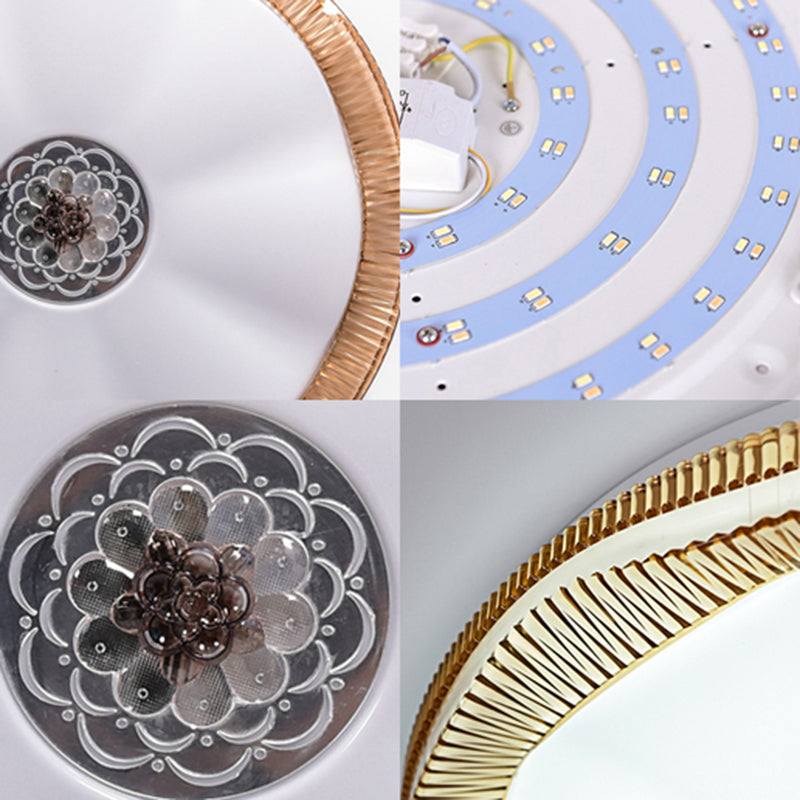 Blooming Flush Mount Light Modern Acrylic Shade White/Blue/Gold Ceiling Flush Mount for Bedroom in Warm/White, 16"/19.5" Wide Clearhalo 'Ceiling Lights' 'Close To Ceiling Lights' 'Close to ceiling' 'Flush mount' Lighting' 149529