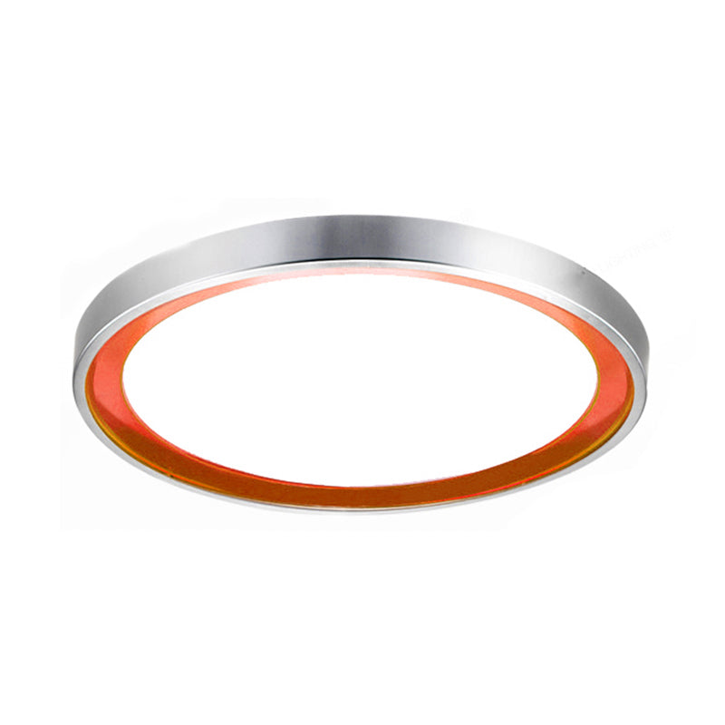 14"/16"/20" W Circular Metal Flush Light Contemporary Orange/Blue/Purple LED Ceiling Fixture with Acrylic Diffuser in Warm/White Clearhalo 'Ceiling Lights' 'Close To Ceiling Lights' 'Close to ceiling' 'Flush mount' Lighting' 149537