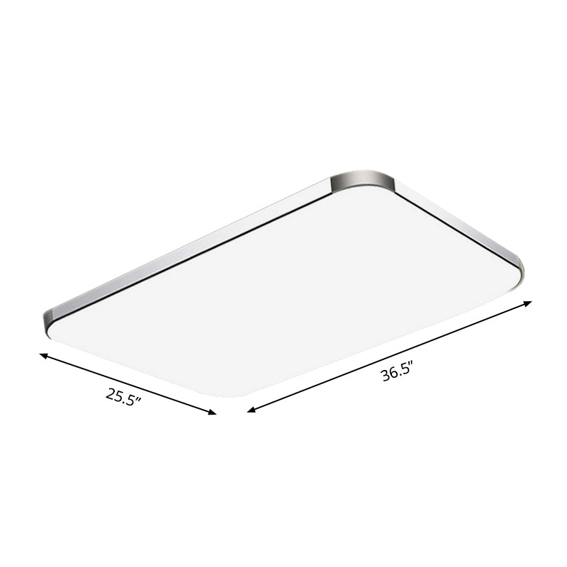 Flat Panel Flush Ceiling Light with Acrylic Diffuser Simple Style White ...