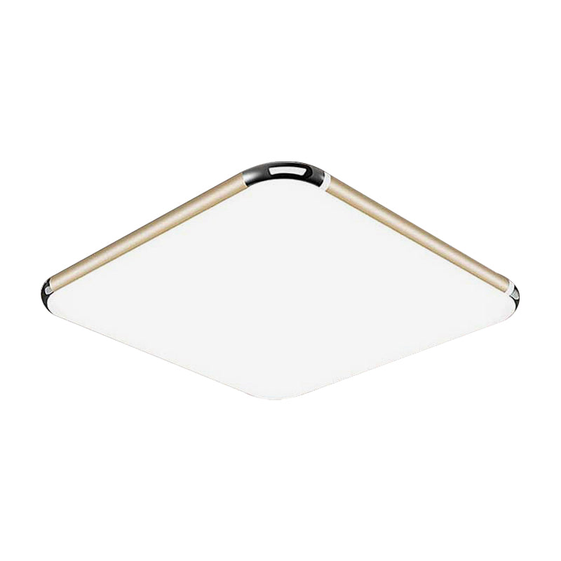 Ultra-Thin Square/Rectangular Flush Light Minimalist Gold LED Ceiling Flush Mount for Bedroom with Acrylic Diffuser, 12"/18"/20.5" Wide Clearhalo 'Ceiling Lights' 'Close To Ceiling Lights' 'Close to ceiling' 'Flush mount' Lighting' 149612