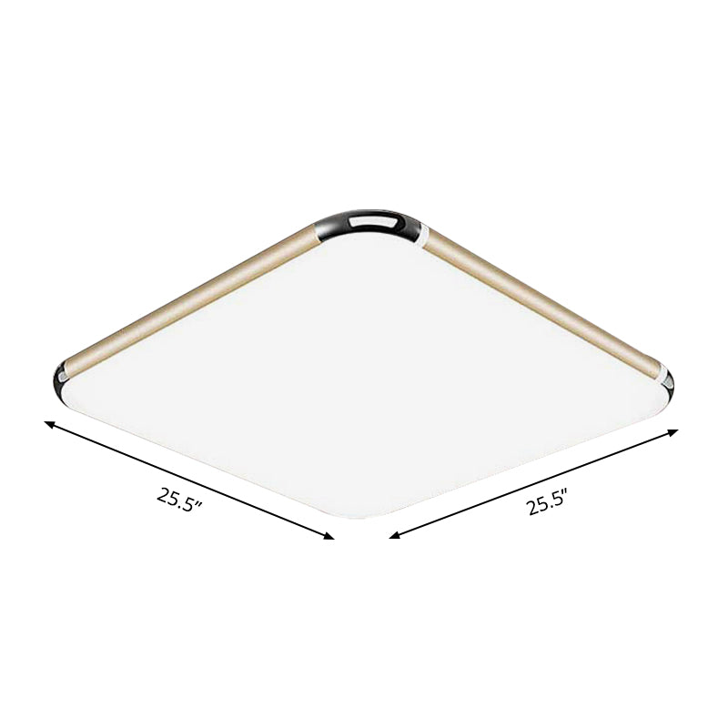 Ultra-Thin Square/Rectangular Flush Light Minimalist Gold LED Ceiling Flush Mount for Bedroom with Acrylic Diffuser, 12"/18"/20.5" Wide Clearhalo 'Ceiling Lights' 'Close To Ceiling Lights' 'Close to ceiling' 'Flush mount' Lighting' 149613