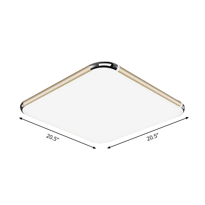 Ultra-Thin Square/Rectangular Flush Light Minimalist Gold LED Ceiling Flush Mount for Bedroom with Acrylic Diffuser, 12"/18"/20.5" Wide Clearhalo 'Ceiling Lights' 'Close To Ceiling Lights' 'Close to ceiling' 'Flush mount' Lighting' 149614