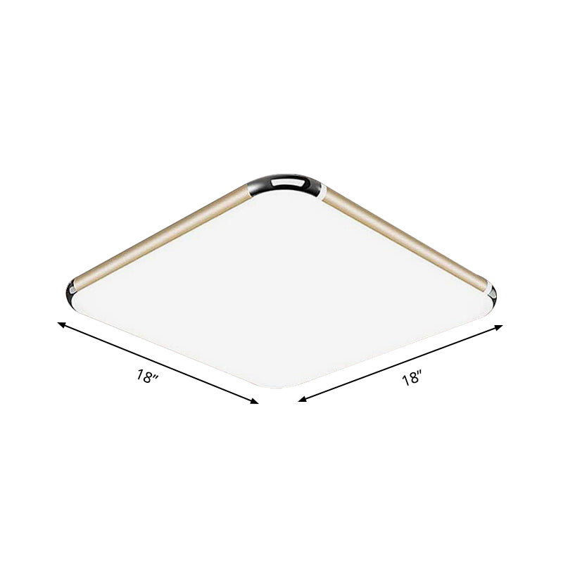 Ultra-Thin Square/Rectangular Flush Light Minimalist Gold LED Ceiling Flush Mount for Bedroom with Acrylic Diffuser, 12"/18"/20.5" Wide Clearhalo 'Ceiling Lights' 'Close To Ceiling Lights' 'Close to ceiling' 'Flush mount' Lighting' 149615