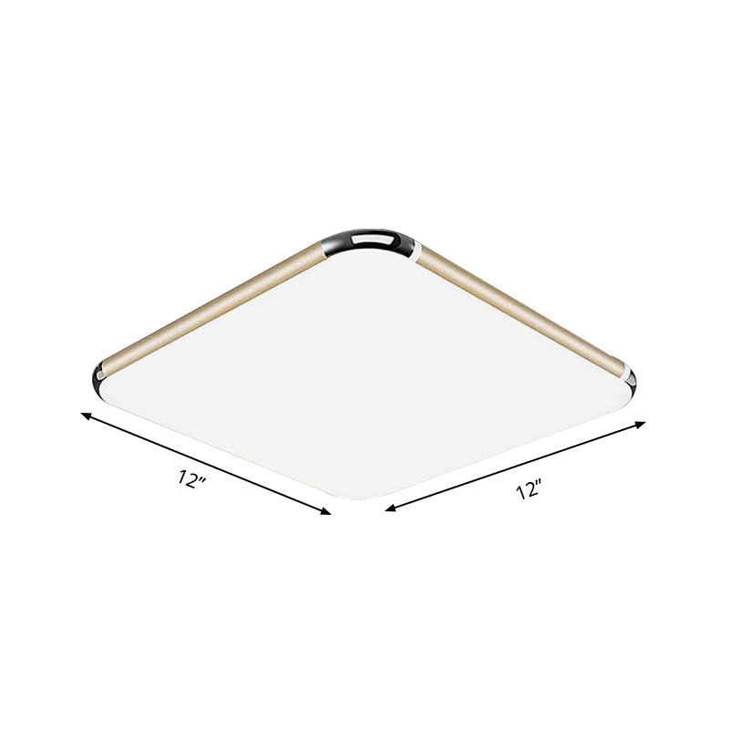 Ultra-Thin Square/Rectangular Flush Light Minimalist Gold LED Ceiling Flush Mount for Bedroom with Acrylic Diffuser, 12"/18"/20.5" Wide Clearhalo 'Ceiling Lights' 'Close To Ceiling Lights' 'Close to ceiling' 'Flush mount' Lighting' 149616
