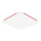 Geometric Flush Mount Lamp Macaron Acrylic Pink/Yellow/Blue LED Flush Mount Lamp, 12"/15"/17" Wide in White/Warm Clearhalo 'Ceiling Lights' 'Close To Ceiling Lights' 'Close to ceiling' 'Flush mount' Lighting' 149697