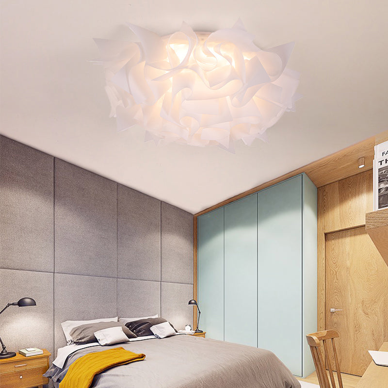 Twist Acrylic Shade Flush Mount Light Nordic White/Brown LED Ceiling Mount Light for Bedroom in Third Gear Clearhalo 'Ceiling Lights' 'Close To Ceiling Lights' 'Close to ceiling' 'Flush mount' Lighting' 149891