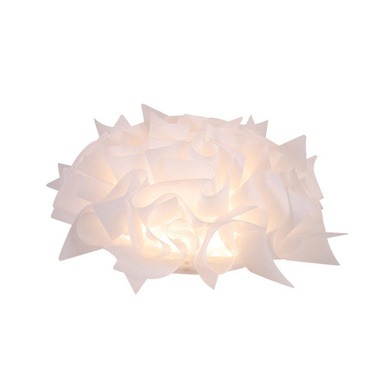 Twist Acrylic Shade Flush Mount Light Nordic White/Brown LED Ceiling Mount Light for Bedroom in Third Gear Clearhalo 'Ceiling Lights' 'Close To Ceiling Lights' 'Close to ceiling' 'Flush mount' Lighting' 149893