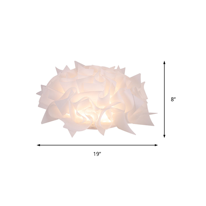 Twist Acrylic Shade Flush Mount Light Nordic White/Brown LED Ceiling Mount Light for Bedroom in Third Gear Clearhalo 'Ceiling Lights' 'Close To Ceiling Lights' 'Close to ceiling' 'Flush mount' Lighting' 149894