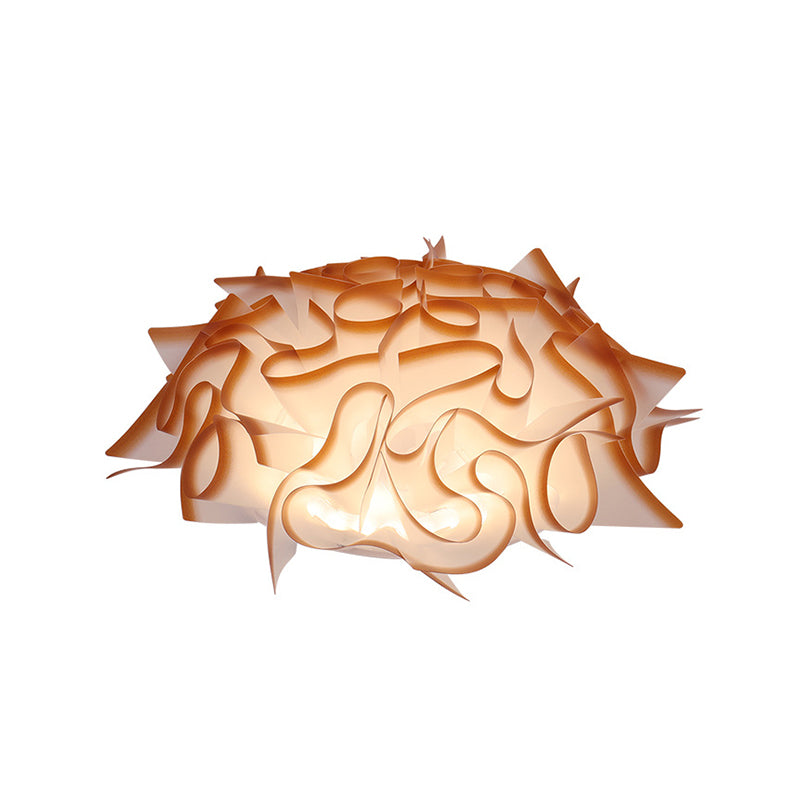 Twist Acrylic Shade Flush Mount Light Nordic White/Brown LED Ceiling Mount Light for Bedroom in Third Gear Clearhalo 'Ceiling Lights' 'Close To Ceiling Lights' 'Close to ceiling' 'Flush mount' Lighting' 149897