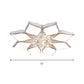 White Blooming Flush Mount Ceiling Modern Acrylic 8/10 Heads Living Room Ceiling Flush Mount with Crystal Drop in Warm Clearhalo 'Ceiling Lights' 'Close To Ceiling Lights' 'Close to ceiling' 'Flush mount' Lighting' 149979