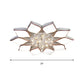 White Blooming Flush Mount Ceiling Modern Acrylic 8/10 Heads Living Room Ceiling Flush Mount with Crystal Drop in Warm Clearhalo 'Ceiling Lights' 'Close To Ceiling Lights' 'Close to ceiling' 'Flush mount' Lighting' 149983