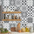 Adhesive Black-White Bohemia Wallpaper Panel 8.6-sq ft Moroccan Tile Wall Art for Home Black-White Clearhalo 'Wall Decor' 'Wallpaper' 1501000