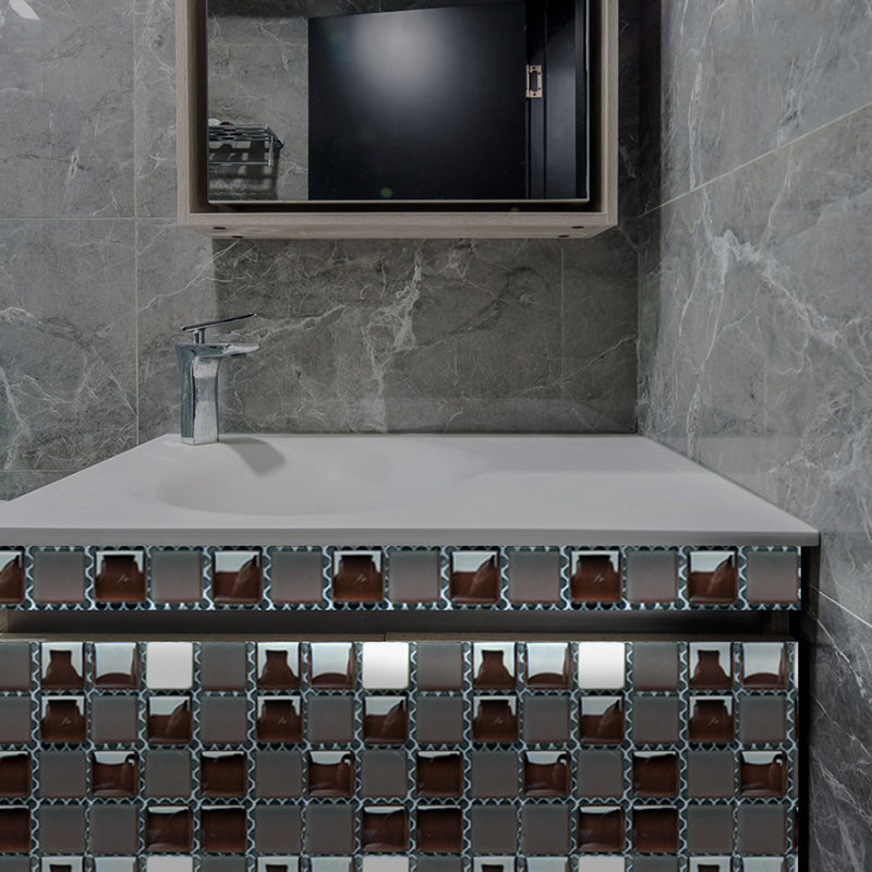 Modern Tiles Self-Stick Wallpaper Panel Black-White Restaurant Wall Art, 4' L x 4" W Black-White Clearhalo 'Wall Decor' 'Wallpaper' 1501080