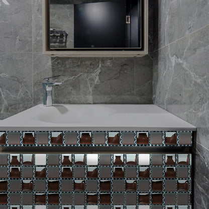 Modern Tiles Self-Stick Wallpaper Panel Black-White Restaurant Wall Art, 4' L x 4" W Black-White Clearhalo 'Wall Decor' 'Wallpaper' 1501080