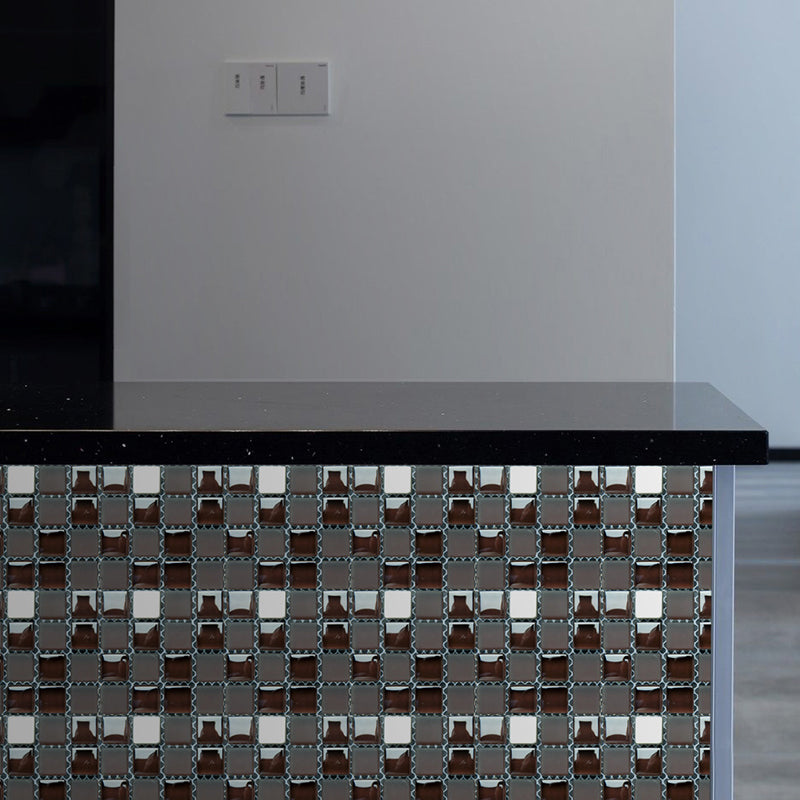 Modern Tiles Self-Stick Wallpaper Panel Black-White Restaurant Wall Art, 4' L x 4" W Clearhalo 'Wall Decor' 'Wallpaper' 1501081