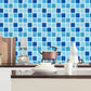Check Mosaic Tiles Peel Wallpaper Panel PVC Temporary Pastel Color Wall Art for Kitchen Blue Clearhalo 'Wall Decor' 'Wallpaper' 1501114