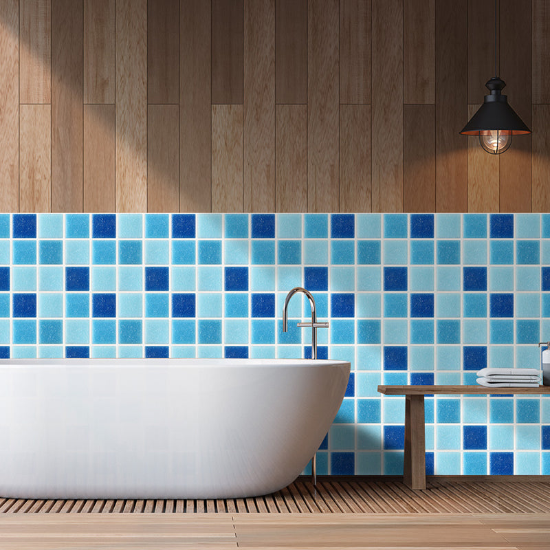 Check Mosaic Tiles Peel Wallpaper Panel PVC Temporary Pastel Color Wall Art for Kitchen Clearhalo 'Wall Decor' 'Wallpaper' 1501116