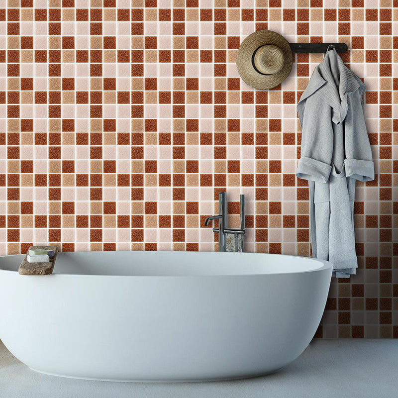 Check Mosaic Tiles Peel Wallpaper Panel PVC Temporary Pastel Color Wall Art for Kitchen Clearhalo 'Wall Decor' 'Wallpaper' 1501120