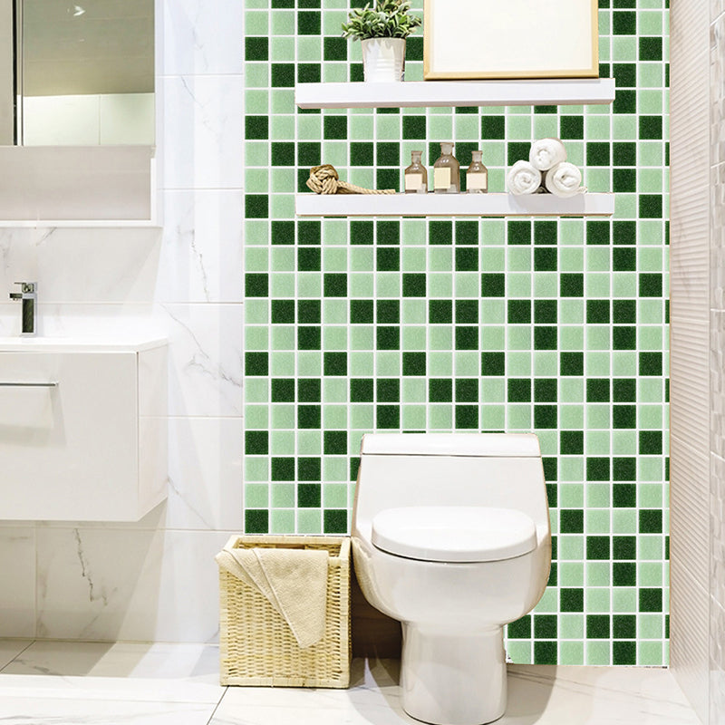 Check Mosaic Tiles Peel Wallpaper Panel PVC Temporary Pastel Color Wall Art for Kitchen Clearhalo 'Wall Decor' 'Wallpaper' 1501126