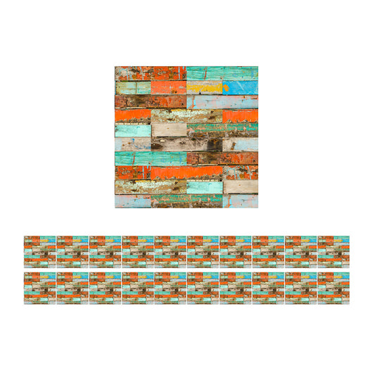 Reclaimed Painted Wood Wallpaper Panels Orange-Blue Rural Wall Covering for Home, Pick Up Sticks Clearhalo 'Country wall decor' 'Rustic' 'Wallpaper' Wall Decor' 1501137