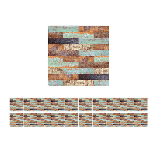 Distressed Shiplap Peel off Wallpaper Panel Orange-Blue Countryside Wall Art for Home Clearhalo 'Country wall decor' 'Rustic' 'Wallpaper' Wall Decor' 1501152