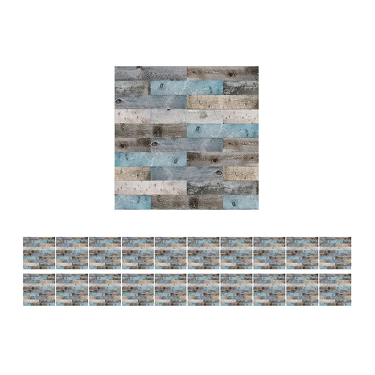 Grey-Blue Repurposed Wood Wallpaper Panel Peel and Stick Wall Covering for Living Room Clearhalo 'Country wall decor' 'Rustic' 'Wallpaper' Wall Decor' 1501157